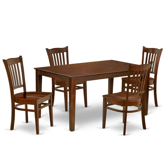 East West Furniture Dining Room Set Mahogany, CAGR5-MAH-W