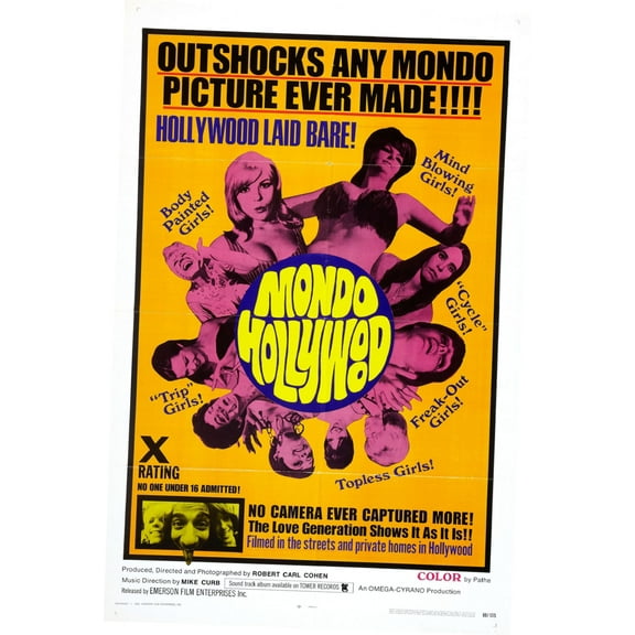 Mondo Hollywood Movie Poster 12x16 Print on Metal Sign 12in x 16in Square Adults Best Posters