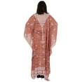 thumbnail image 4 of Moomaya Long Beach Sheer Kaftan Dress For Women Printed Beachwear V-Neck Swimsuit Resort wear Kimono Cover Up, 4 of 7