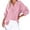 Pink, variant on cfhntfmh Womens Chiffon Shirts Loose V Neck Buttons Solid Color Basic T-Shirts Fall Casual Loose Long Sleeve Lounge Tops