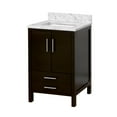 thumbnail image 3 of California 24" Bathroom Vanity with Chocolate Cabinet and Carrara Marble Top, 3 of 6