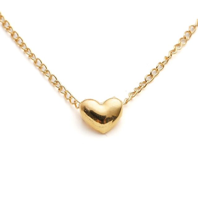 CAIROYAR Colgante de corazón de amor de aleación con forma de corazón de melocotón, collar para mujer, natural)