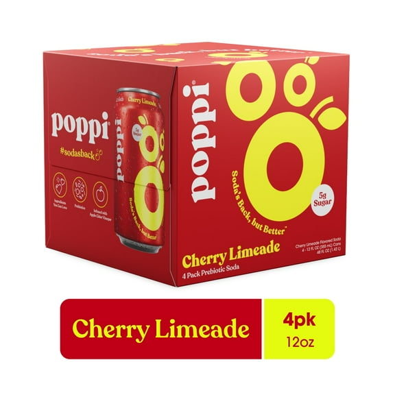 Poppi Cherry Limeade Prebiotic Soda Cans