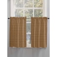 thumbnail image 5 of Vintage Rattan Bathroom Window Curtain, Minimalist Abstract Wicker Texture Brown Light Filtering Coffee Kitchen Curtains, Bedroom Living Room Curtains 2 Panel 84"x45", 5 of 6