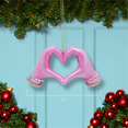 thumbnail image 3 of Kurt Adler Christmas Tree Ornament, Pink Electroplated Heart Hands, 5", 3 of 3
