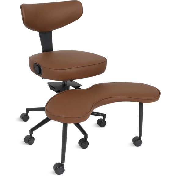 ELECWISH Meditation Chair, Criss Cross Chair with Wheels, ADHD Chair for Adults with Back Support, Kneeling Chair, Yoga Desk Chair, Brown