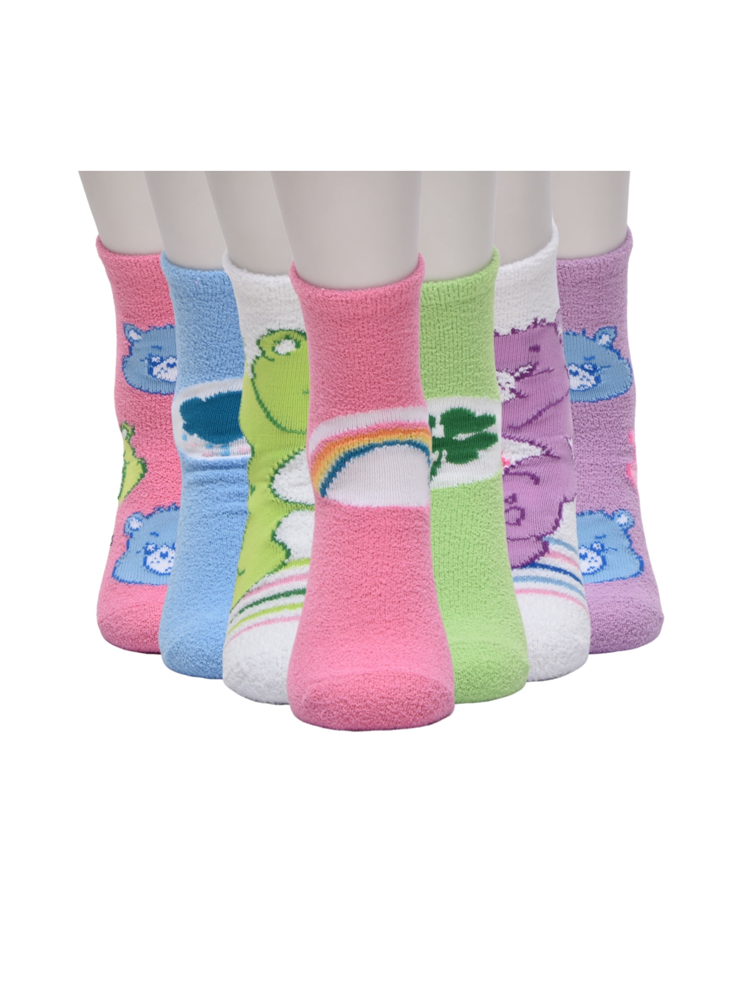 Cloudco Care Bears Womens 7-Pack Box Set Low Cut Cozy Socks, Shoe Size 4-10