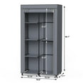 thumbnail image 7 of HODYANN Portable Wardrobe Closet with 6 Shelves & 2 Hanging Rods, Gray, 34.6 x 17.7 x 66.1 in, 7 of 7