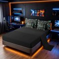 thumbnail image 4 of Manfei Jungle Wildlife Full Size Bedding Sets, Rustic Galaxy Wolf Full Size Bed in a Bag, Dark Brown Black, Black Reversible, 7pcs, 4 of 6