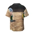 thumbnail image 6 of Lsque Pikmin print Men's Cuban Collar Short Sleeve Shirt Summer Beachwear Casual Button Down Fashionable Vacation Leisure Shirt-Large, 6 of 7