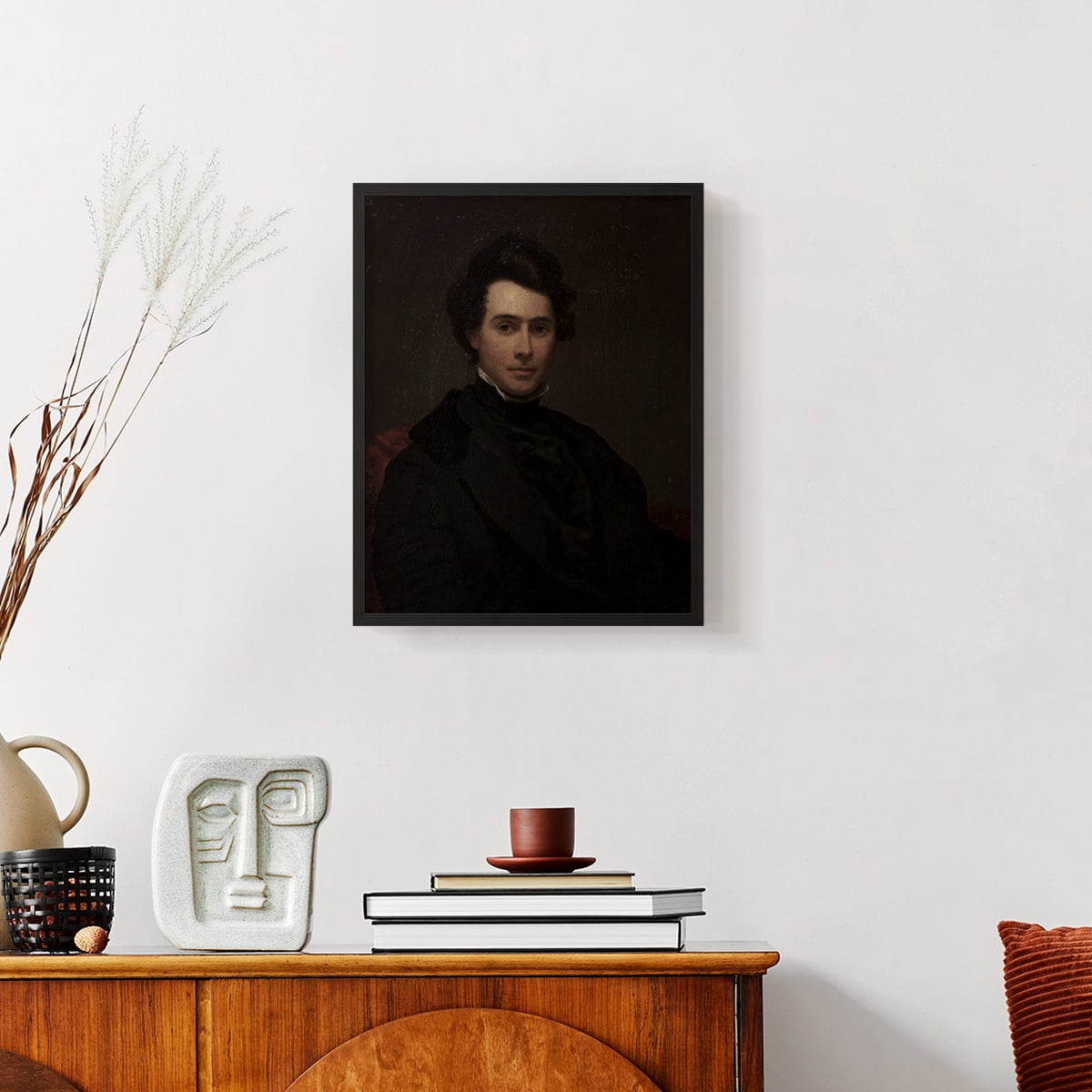 Vintage Portrait Print III - 14in. x 11in. Vintage Framed Print in Black Wood Frame
