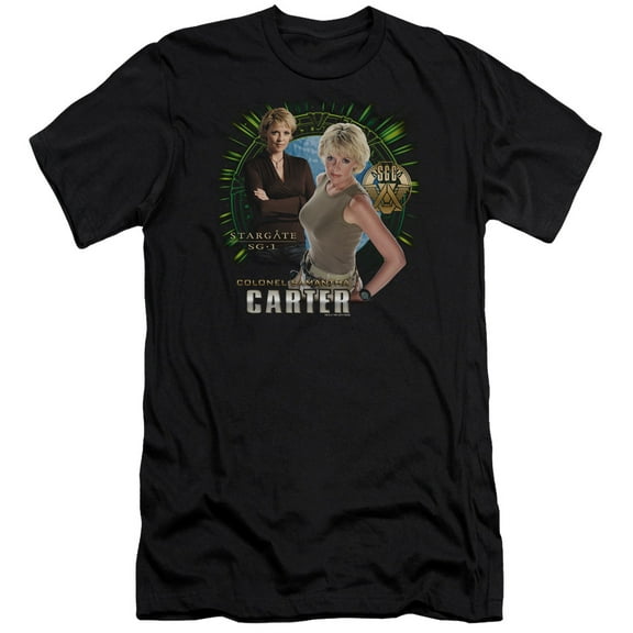 Sg1 Samantha Carter Premium Adult Slim Fit 30/1 T-Shirt Black