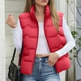thumbnail image 4 of FDGIU Women's Long Puffer Vest - Sleeveless Hooded Quilted Zip Up, Lightweight Warm Winter Trendy Jacket, 4 of 6