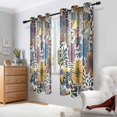thumbnail image 2 of Yayeee Window Curtains Light Filtering 63"x42" Grommet Panel Pair Home Living Room Decor, Blue Flowers, 2 of 7