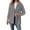 Gray, variant on Womens Mid-Length Zip Up Hooded Coat Cable Twist Pocket Warm Casual Winter Jacket
