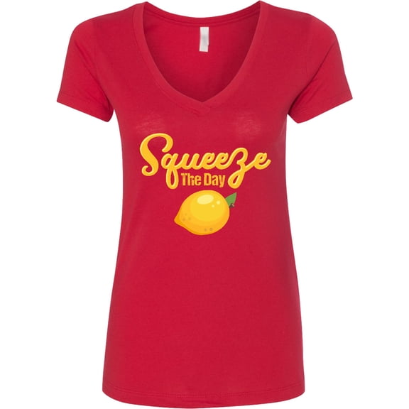 Inktastic Lemon Squeeze the Day Women's V-Neck T-Shirt