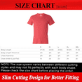 thumbnail image 2 of Bella + Canvas V-Neck Short Sleeve Tee for Men, Red Triblend Shirt, L, 2 of 5