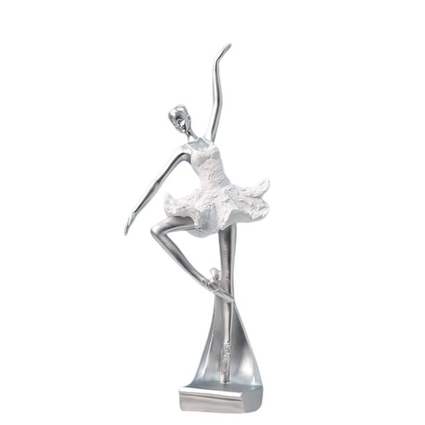 Escultura Decorativa perfecl Coleccionable Figuras de niña elegante de ballet de resina Estilo B Blanco