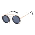 thumbnail image 3 of Steampunk Hippie Retro Redondo metal Mujeres Hombres , negro Colco gafas de sol steampunk, 3 of 8