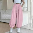 thumbnail image 2 of Zpanxa Girls Drawstring Jogger Pants Elastic Waistband Cuffed Ankle Soft Casual Sweatpants for School and Daily Play Pants for Girls, 2 of 7