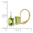thumbnail image 4 of Primal Gold 14 Karat Yellow Gold 7x5mm Emerald Cut Peridot Leverback Earrings, 4 of 4