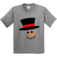 thumbnail image 3 of Inktastic Snowman with Top Hat and Carrot Nose Youth T-Shirt, 3 of 5
