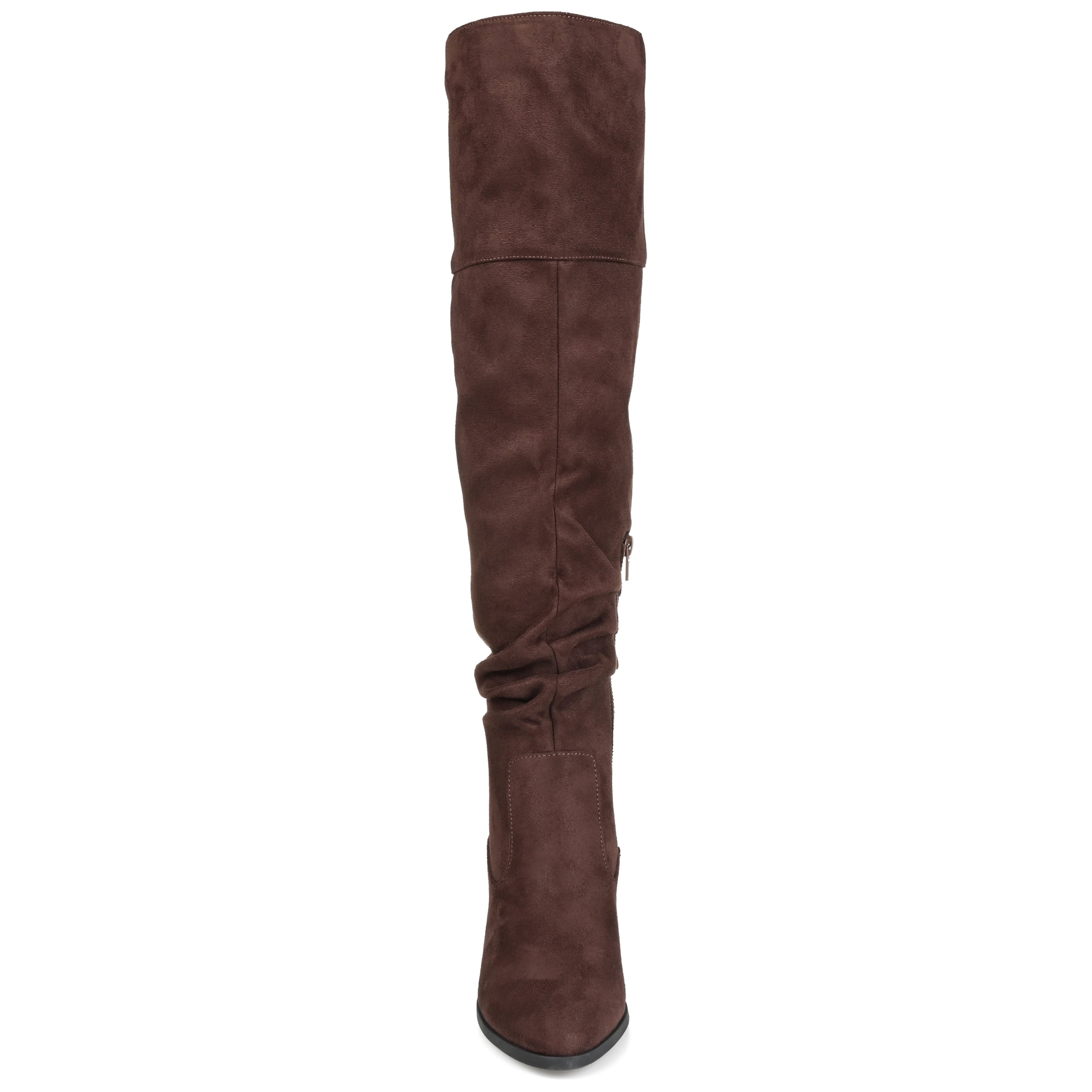 Journee Womens Zivia Extra Wide Calf Stacked Heel Over The Knee Boots
