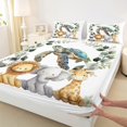 thumbnail image 3 of Manfei Wild Animal Turtle Twin Sheet Sets,Zebra Lions Giraffe Twin Fitted Sheet,Cute Zoo Animal Flat Sheet For Girls Kids,Breathable Home Decor,3-Piece, 3 of 7