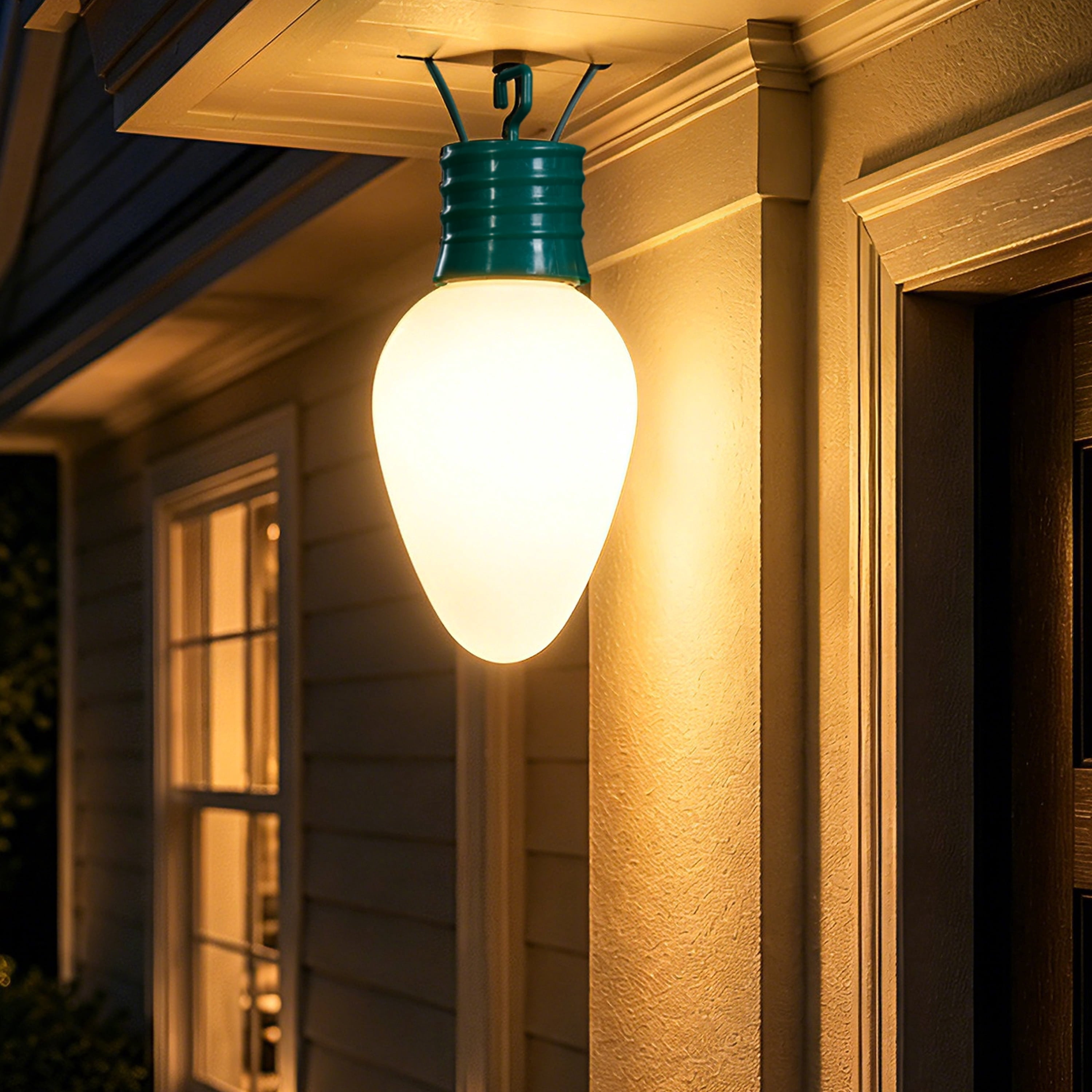 Indoor/Outdoor LED Giant Hanging C9 Bulb Christmas Light, Ceramic White, 14", by Holiday Time