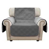 Dznils Reversible Recliner Chair Cover Furniture Chair Slipcover with Side Pockets, Gray