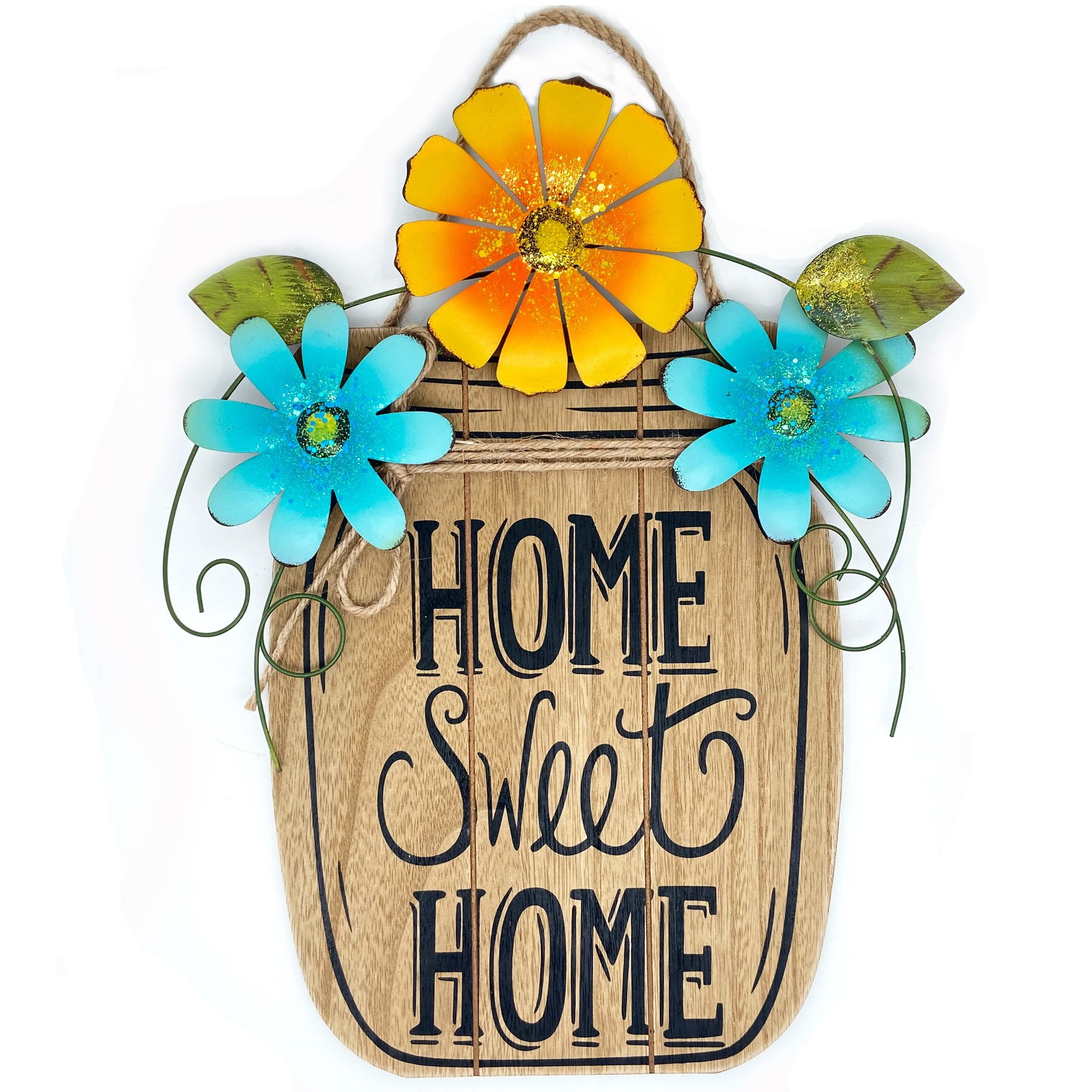 Home Accent Wooden Sunflower Hanging Plaque Welcome Sign Fall Harvest Thanksgiving Wall Décor