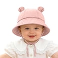 thumbnail image 4 of Splozh Baby Hat Cute Wide Brim Sun Protection Adjustable Summer Bucket Hat Baby Sun Hat Baby Hat,Pink,3-12 Months, 4 of 7