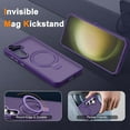 thumbnail image 5 of Case for Samsung Galaxy S24 with Magnetic Invisible Stand Compatible with MagSafe Lightweight and Translucent Matte Back Shockproof Protective Case Men Women Purple, 5 of 14