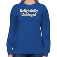 thumbnail image 2 of Smartprints Delightfully Unhinged Retro Quote Women's Sweatshirt Royal, Cotton, S, 2 of 4