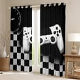 thumbnail image 2 of jejeloiu 3D Game Console Blackout Curtains Set of 2 (52x84 Each),Kids Gamepad Controller Window Curtains,White Black Grid Curtains and Drapes For Teens,Luxury Bedroom Decor, 2 of 6
