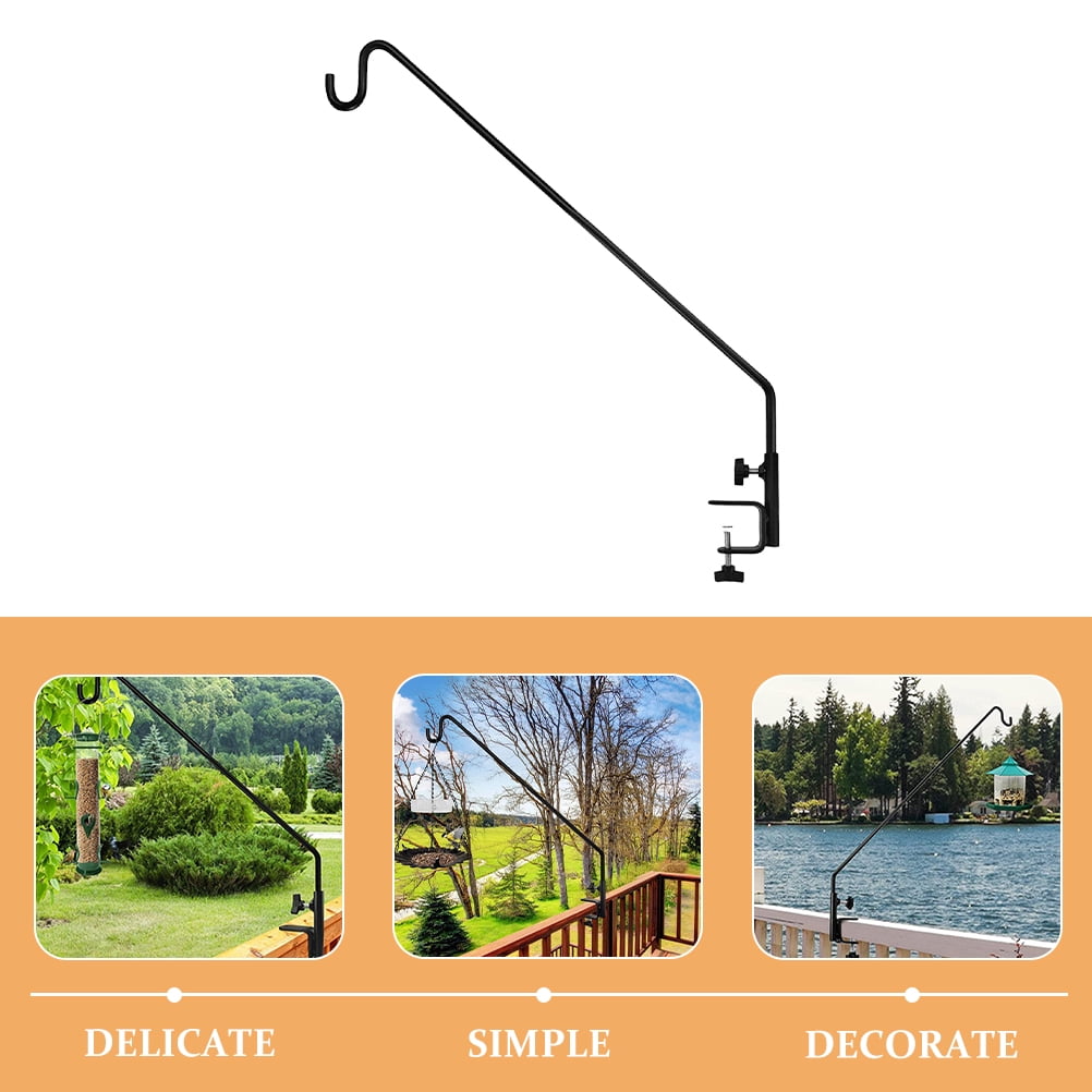 Heavy Duty Deck Hook for Railing Adjustable Rail Pole for Bird Feeders Shepherd Hook Outdoor Plant Hanger Deck Shepherd Hook Heavy Duty Bird Feeder Pole Hanger