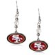 thumbnail image 1 of Nfl Siskiyou Sports San Francisco 49Ers - Pendientes Colgantes De Cristal Para Mujer, Talla Única, Color Del Equipo, Color Blanco, 1 of 1