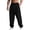 Black, variant on cocolona Mens Casual Loose Cargo Pants Elastic Waist Drawstring Straight Gym Workout Running Joggers with Pockets