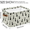 thumbnail image 3 of Large Foldable Storage Bin Stylish Black Cats Fabric Storage Baskets Collapsible Decorative Baskets Organizing Basket Bin with PU Handles for Shelves Home Closet Living Room-1Pack Decor Gifts, 3 of 7