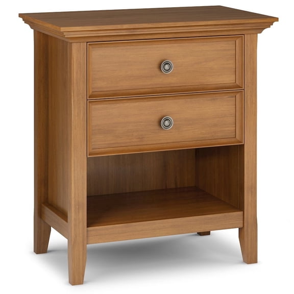 Amherst 24 inch Wide Solid Wood Transitional Bedside Table in Light Golden Brown