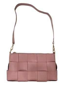 Jane & Berry Women's Woven Faux Leather Shoulder Bag, Blush