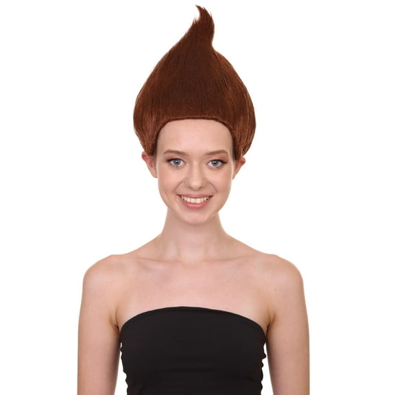 HPO Adult Women Dwarf Wigs Dark Brown | Premium Breathable Capless Cap| Synthetic Material