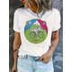thumbnail image 2 of Lightweight | Women's Fashionable Black T-Shirt with Colorful Bicycle and Mountain Print - Casual Round Neck Short Sleeve, Comfortable Polyester Blend, Ideal for Summer, 2 of 8