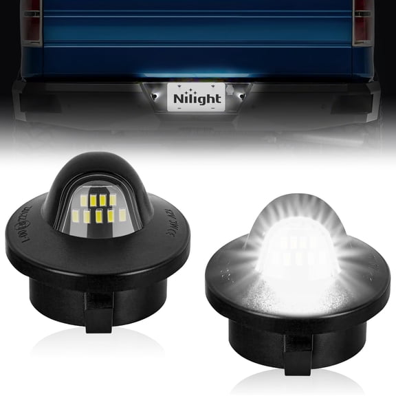 Nilight License Plate Light Compatible with 1990-2003 2004 2005 2006 2007 2008 2009 2010 2011 2012 2013 2014 Ford F150 1999-2016 F250 F350 F450 F550 Super Duty with Black housing 6000K White 2PCS