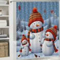 thumbnail image 6 of Creowell Snowmen Print Shower Curtain Background for Showers and Bathtubs 100% Polyester Home Bathroom Decoration Christmas Washable with Hooks 36x72, 6 of 7