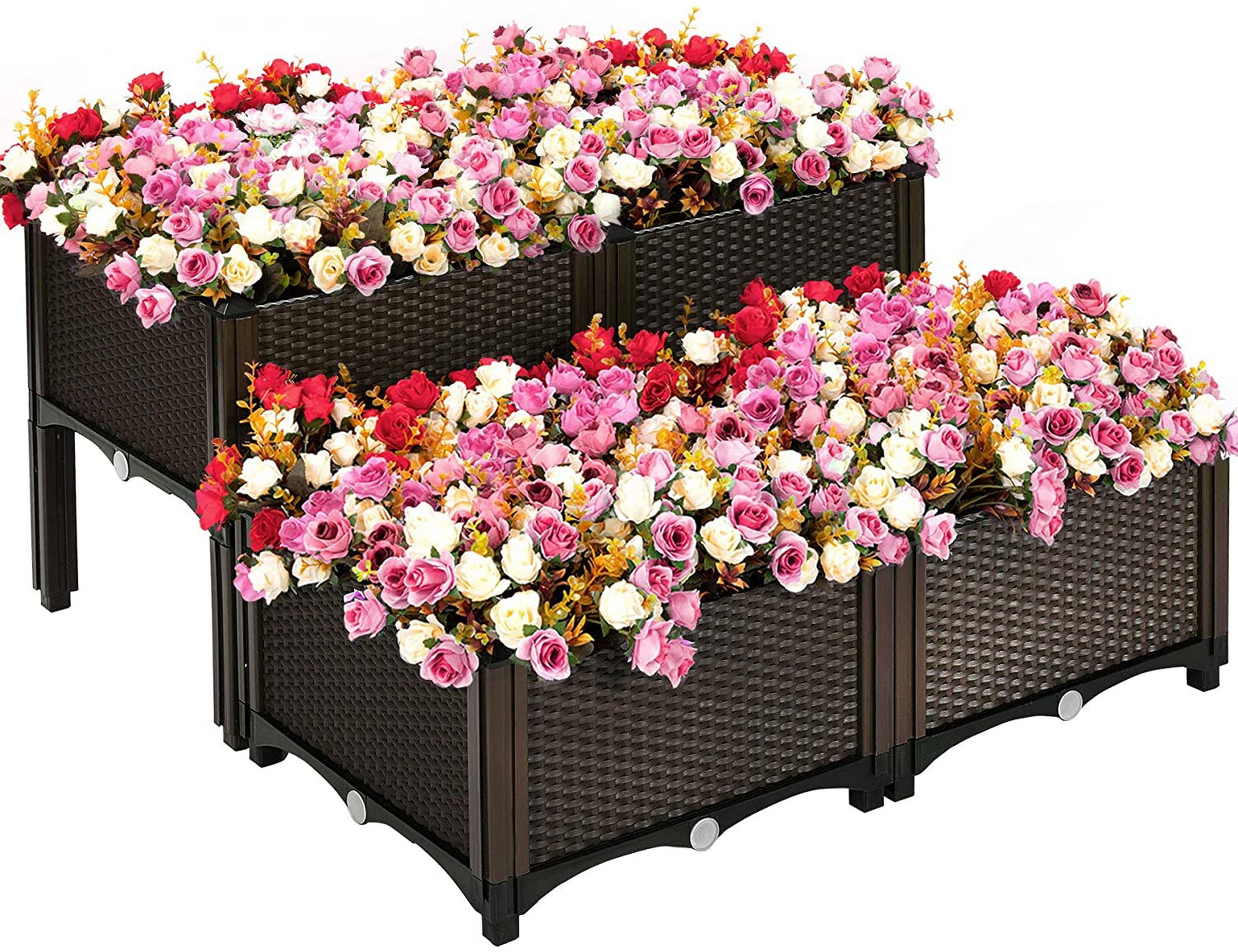 Plastic Square Raised Garden Bed Kit Plastic Planter