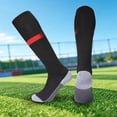 thumbnail image 2 of PLHWHYQ Kids Crew Athletic Socks, Terry Cushioned Warm Football Socks, Breathable Moisture-Wicking Long Sport Socks for Boys Girls, Back To School Black2 7-12 Years, 2 of 4