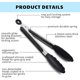 thumbnail image 5 of Pinzas de Cocina Profesionales, Pinzas para Barbacoa Negras de 23 cm, Acero Inoxidable y Silicona de Calidad Alimentaria, Pinzas de Cocina Resistentes al Calor, 5 of 5