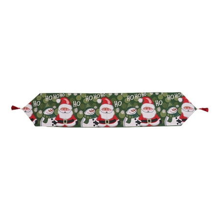 

Heiheiup Christmas Knitted Table Runner Santa Snowman Tablecloth Table Decoration Insulation Mat Linen Table