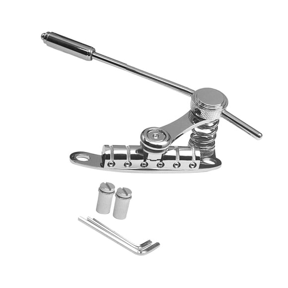 ZLight Electric Guitar Bridge Stop Bar Tremolo Tailpiece Construction Ensures Long Lasting Tailpiece Tremolo For LP SG Guitars Silver 25x10x4.5cm